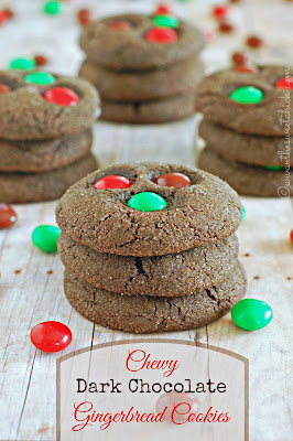 Chewy Dark Chocolate Gingerbread Cookies by The Sweet Chick