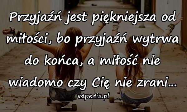 Przyjaźń Jest Piękniejsza Od Miłości Xdpedia Cytaty Opisy Memy
