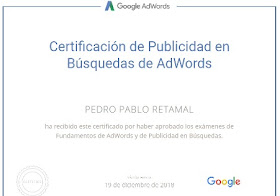 Certificación Google Adwords Pedro Pablo Retamal