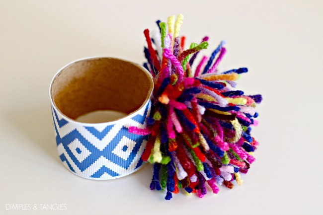 pom pom, tablescape, table setting, place setting, napkin ring, craft, kids craft