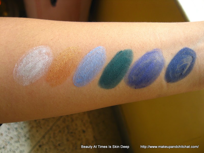 Swatches of Maybelline Vivid and Smooth Eyestudio pencils