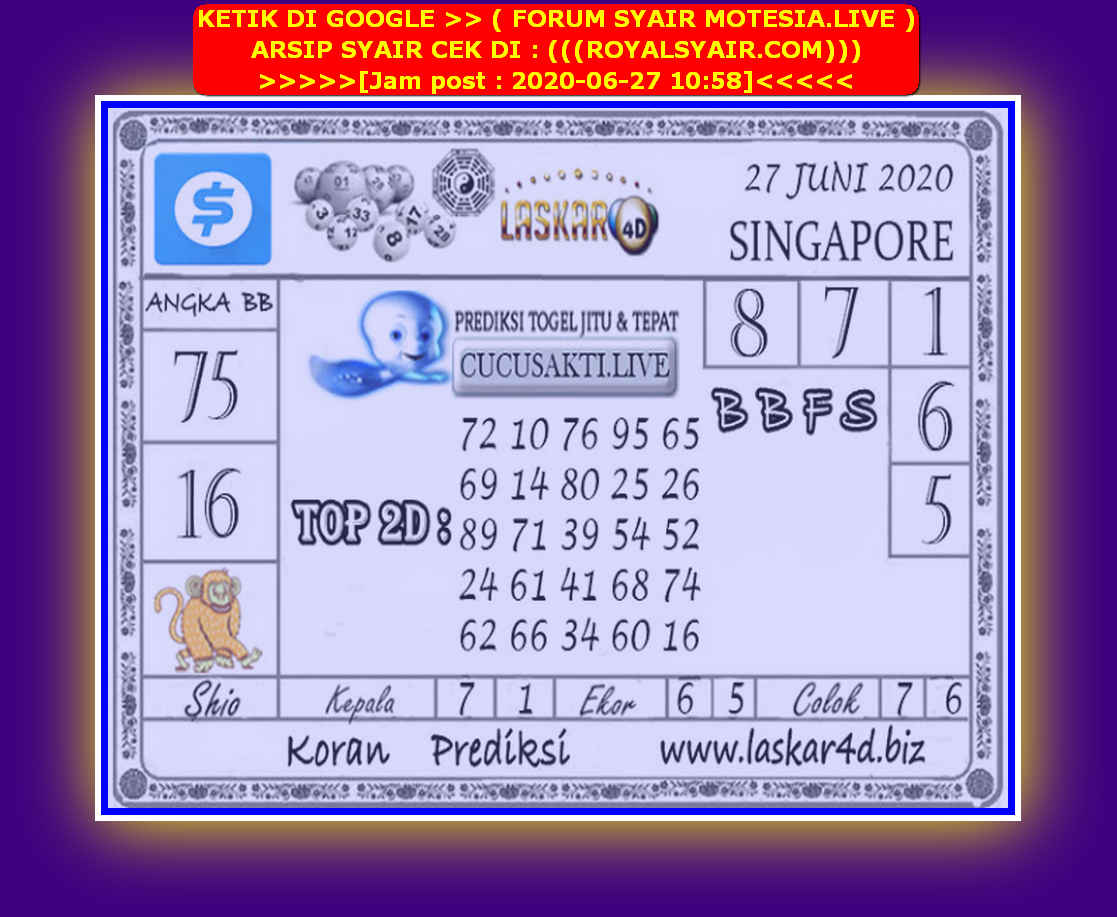 Prediksi Syair sgp 27 Juni 2020 KODE SYAIR SGP SYAIR HK Prediksi Syair sgp 27 Juni 2020 KODE SYAIR SGP SYAIR HK
