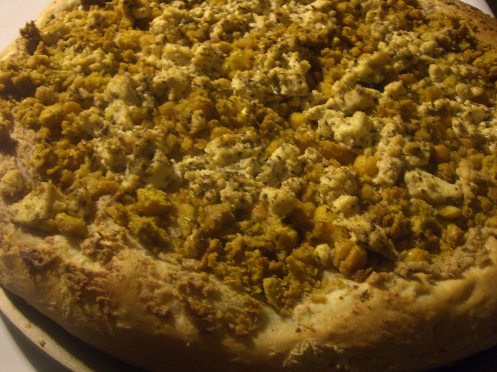 AfroVeganChick Tofu Feta & Scrambled Falafel Pizza