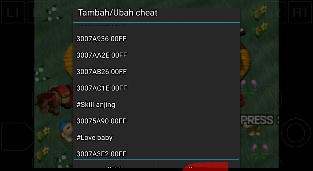 Galeri Game Tutorial Memasang Cheat Harvest Moon BTN