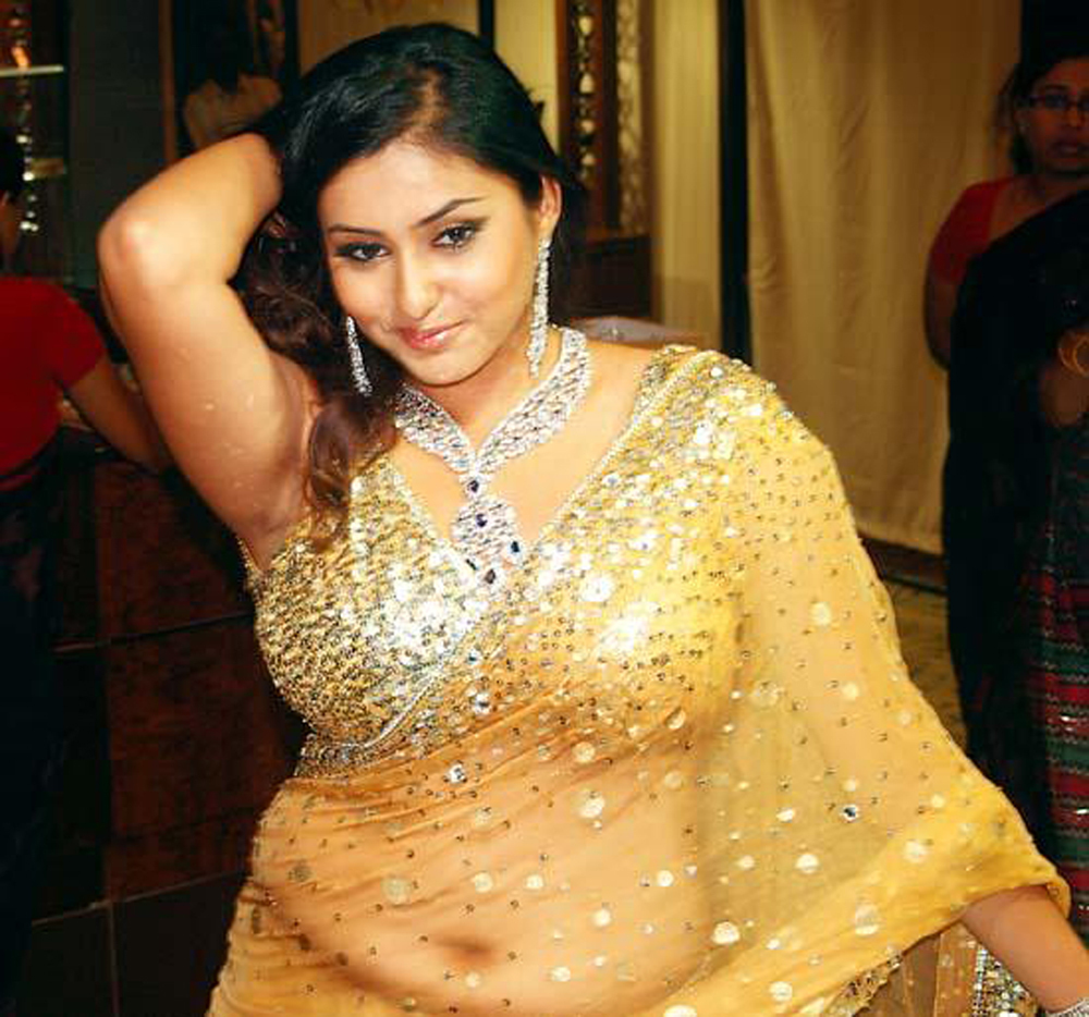 Namitha hot boob & navel show in Yellow saree | Indian Filmy Actress