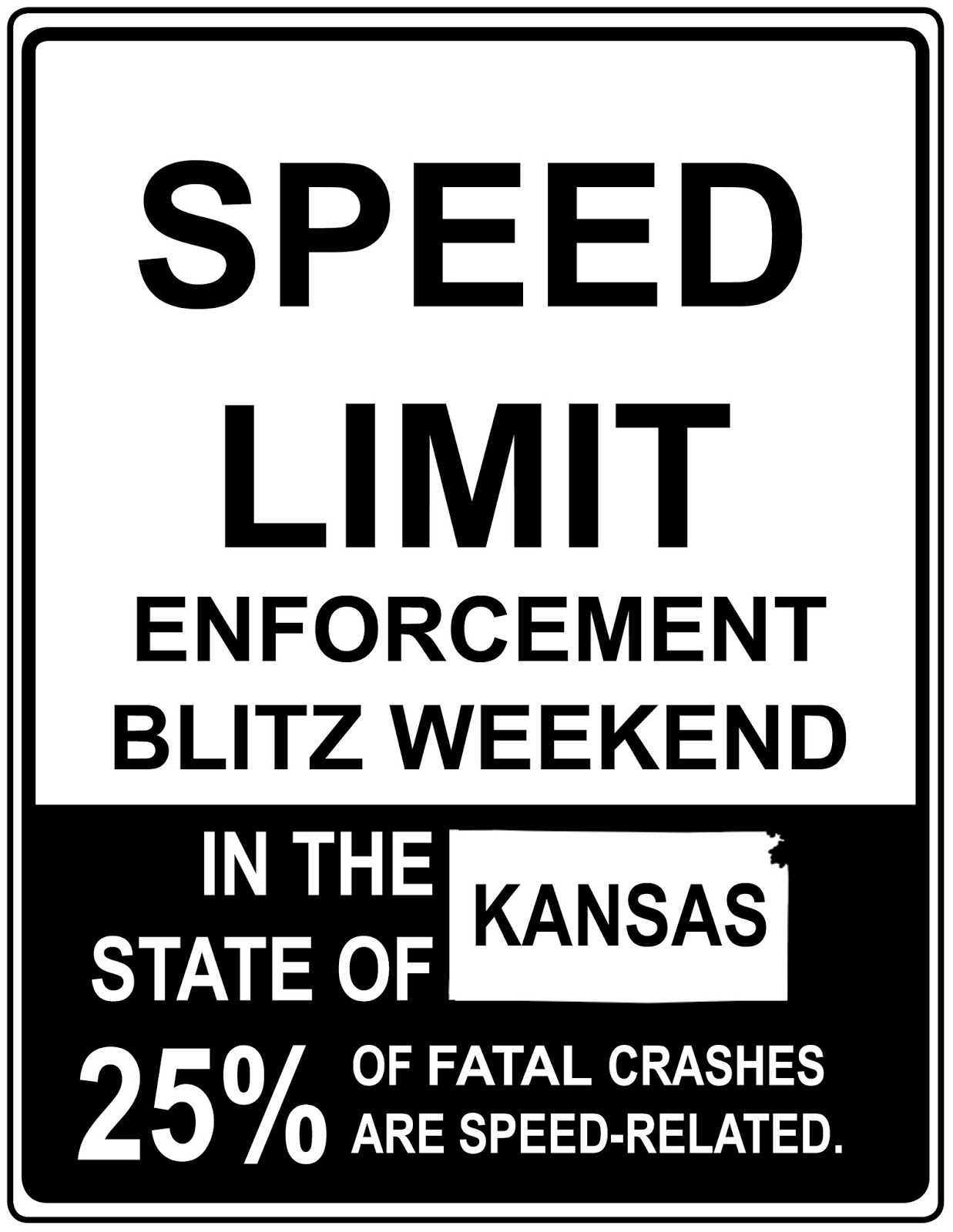 Kansas Transportation Reminder Speed Limit Enforcement Blitz this weekend