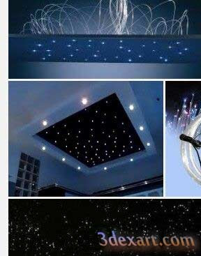fiber optic star ceiling, starry sky stretch ceiling lighting ideas installation