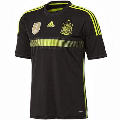 segunda camiseta selección española negra Mundial 2014