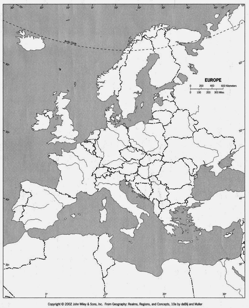 political map of europe blank