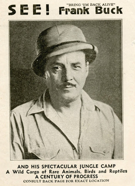 Promotional brochure for Frank Buck and His Spectacular Jungle Camp. Frank of the cover in Safari gear. The Zoo Houdinis and other stories. marchmatron.com Promotional brochure for Frank Buck and His Spectacular Jungle Camp. Frank of the cover in Safari gear. The Zoo Houdinis and other stories. marchmatron.com