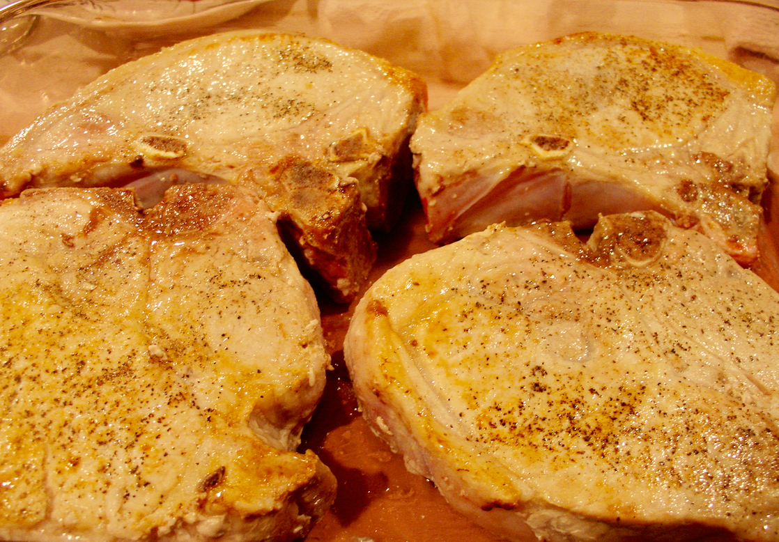 Mystery Lovers' Kitchen: Thick Pork Chops with Apple Bourbon Cream Sauce