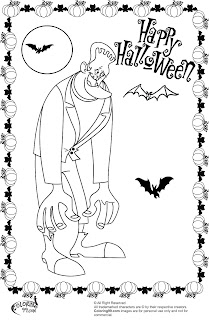 frankenstein and bats coloring pages for halloween