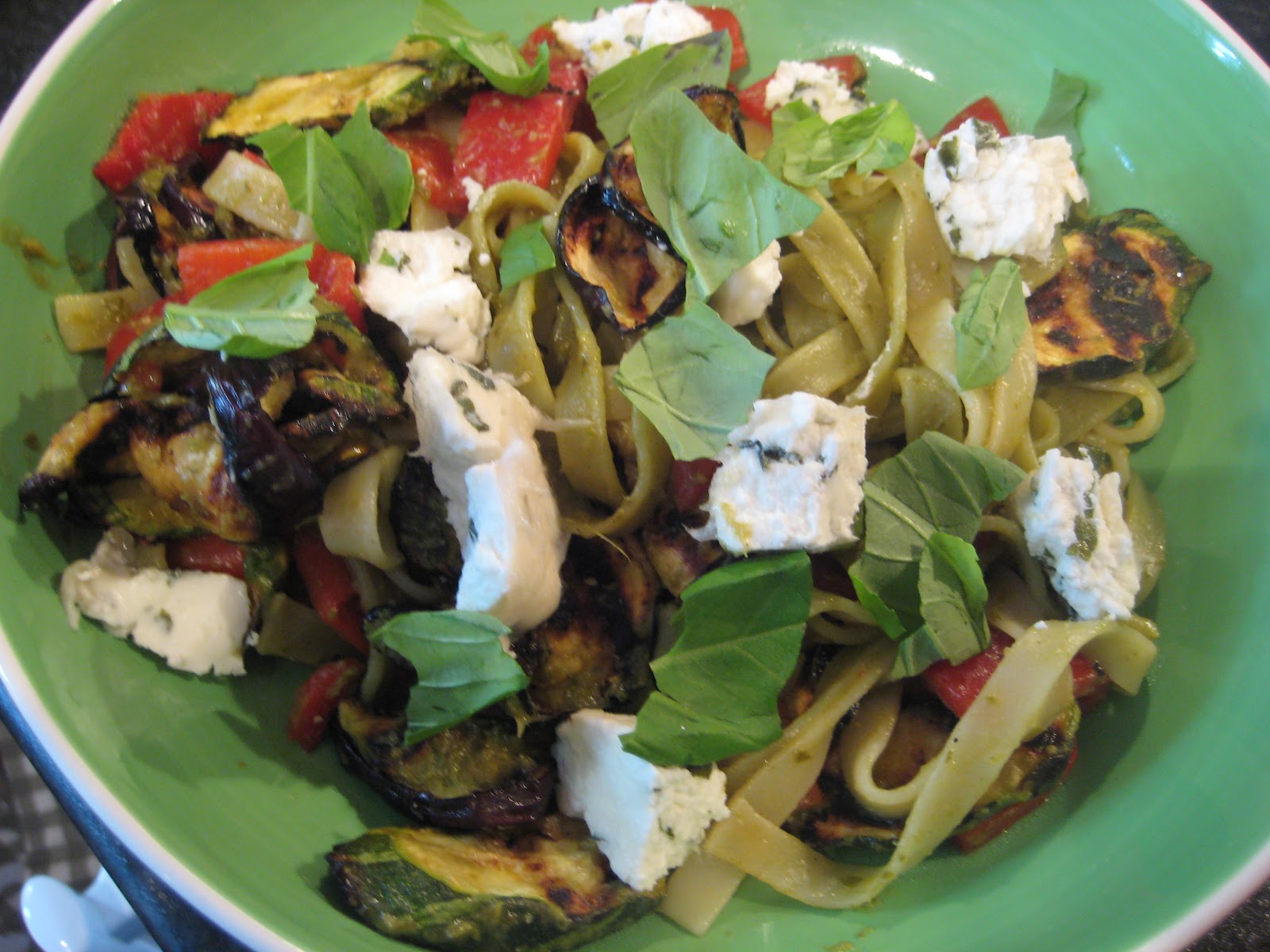 Lemon and Cheese Tagliatelle with Chargrilled Veg and Goat's Cheese