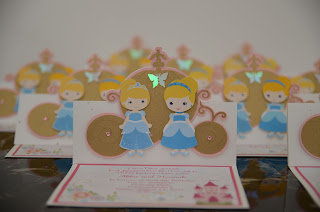Cinderella handmade invitations, twins party