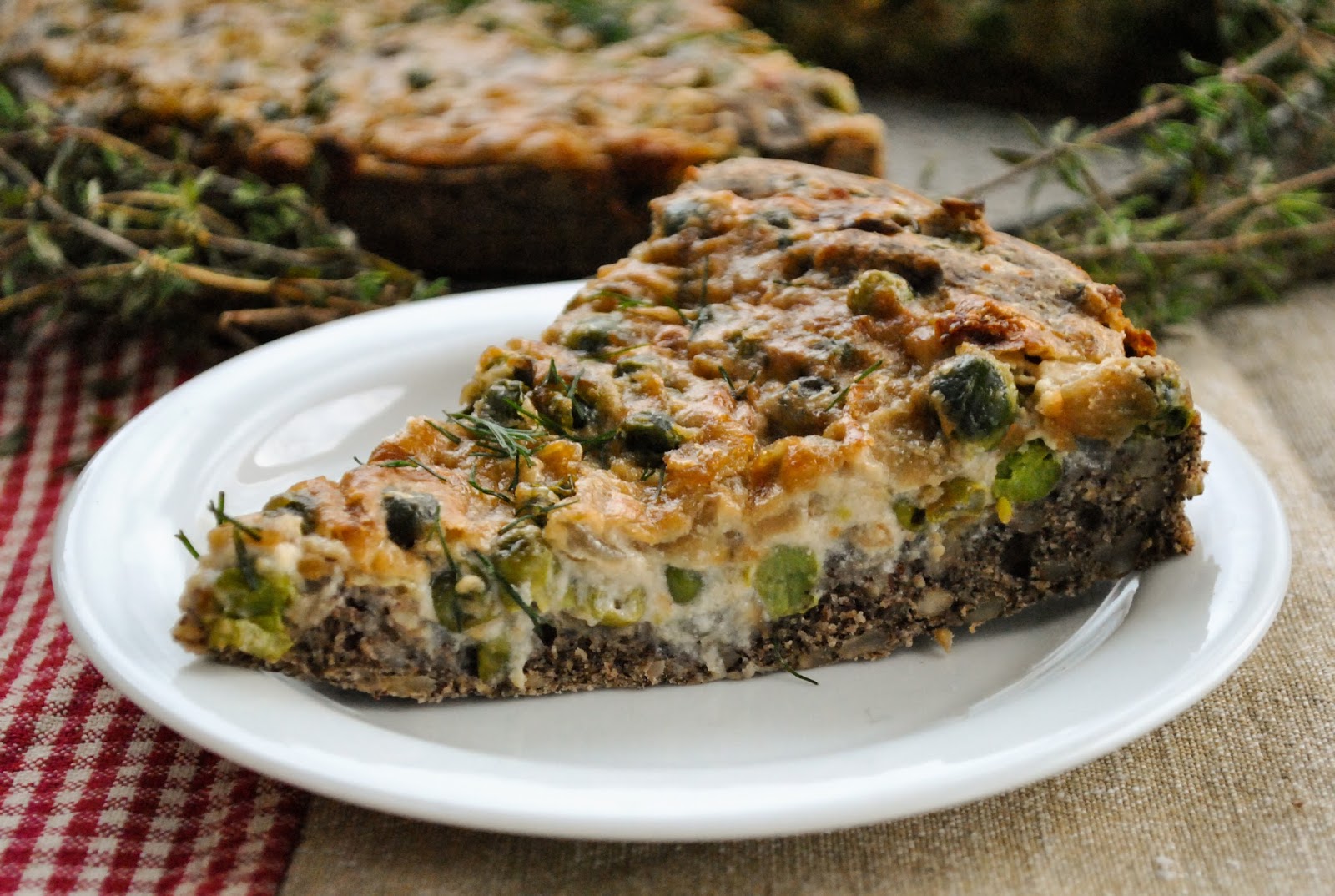 Green pea and onion pie (gluten free) VeganSandra