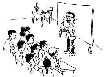Karikatur Kegiatan Belajar  Mengajar KBM ASOLLOLE