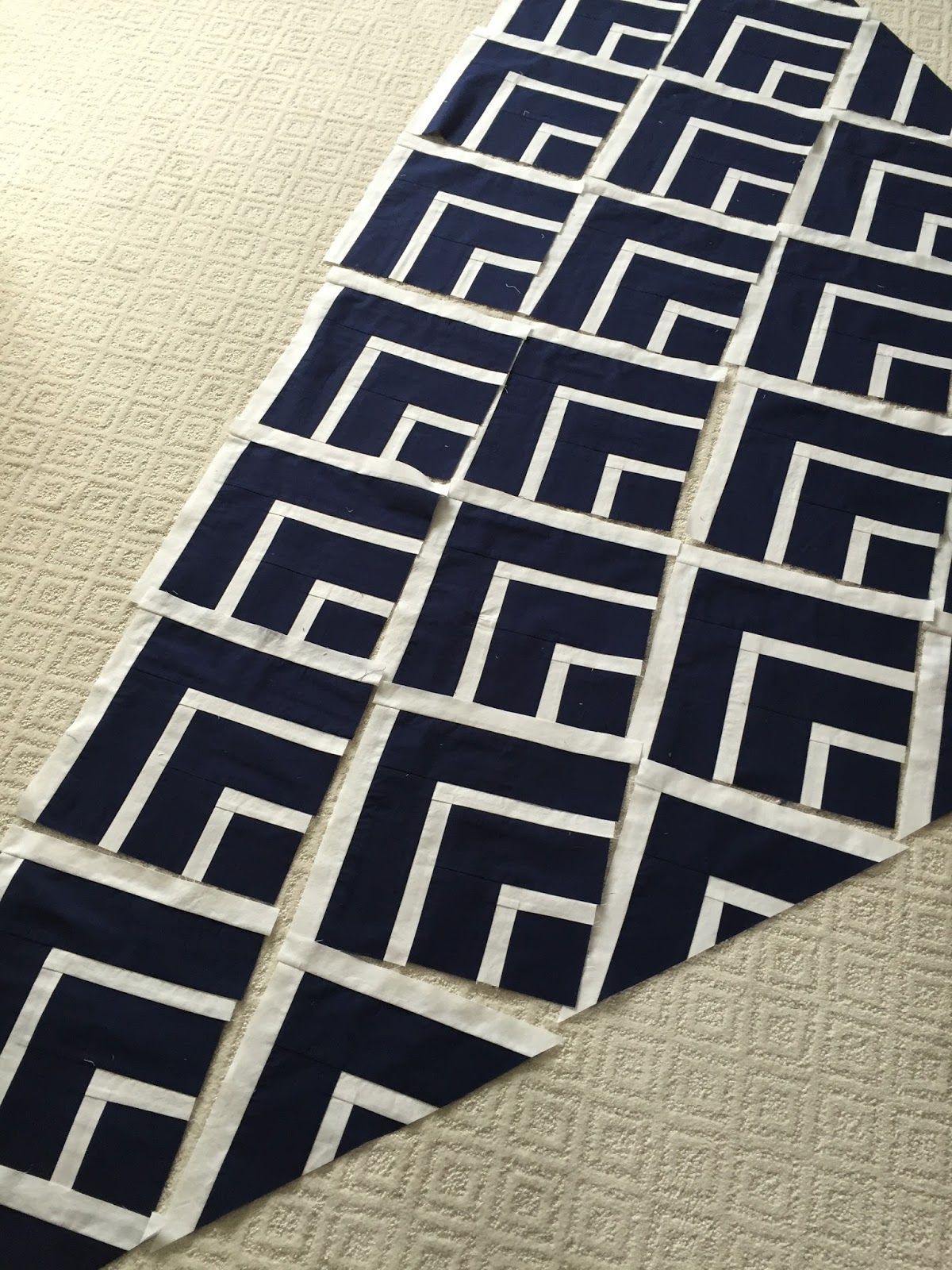 33 Shades of Green Uneven Log Cabin Quilt