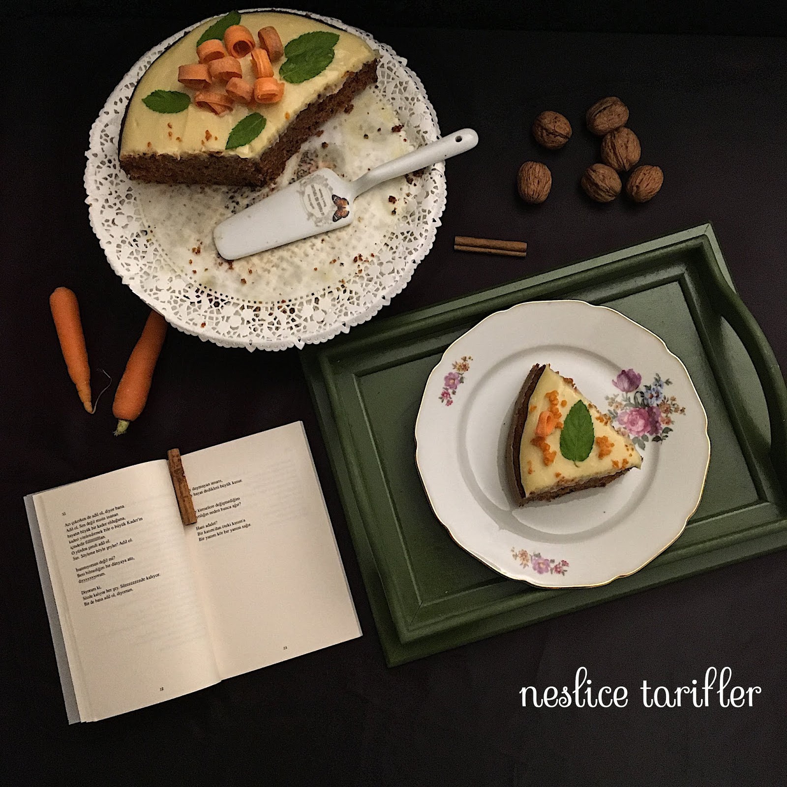 Neslice Tarifler ♪♫♪ ! Kremalı Havuçlu Tarçınlı Kek