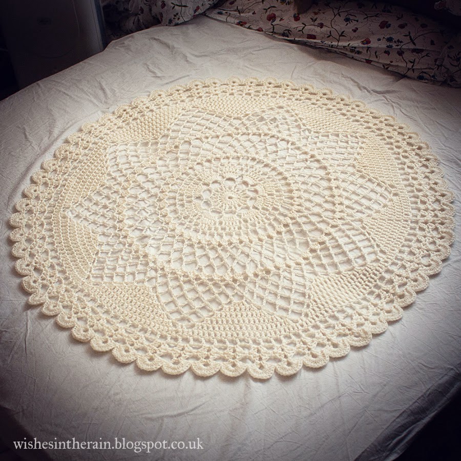 circular lace crochet throw