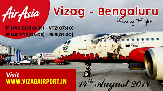 Vizag to Bangalore Flight - Air Asia Aug 15, 2015