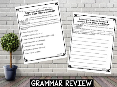 How to Differentiate when teaching reading with an anthology Grammar review 2 pages