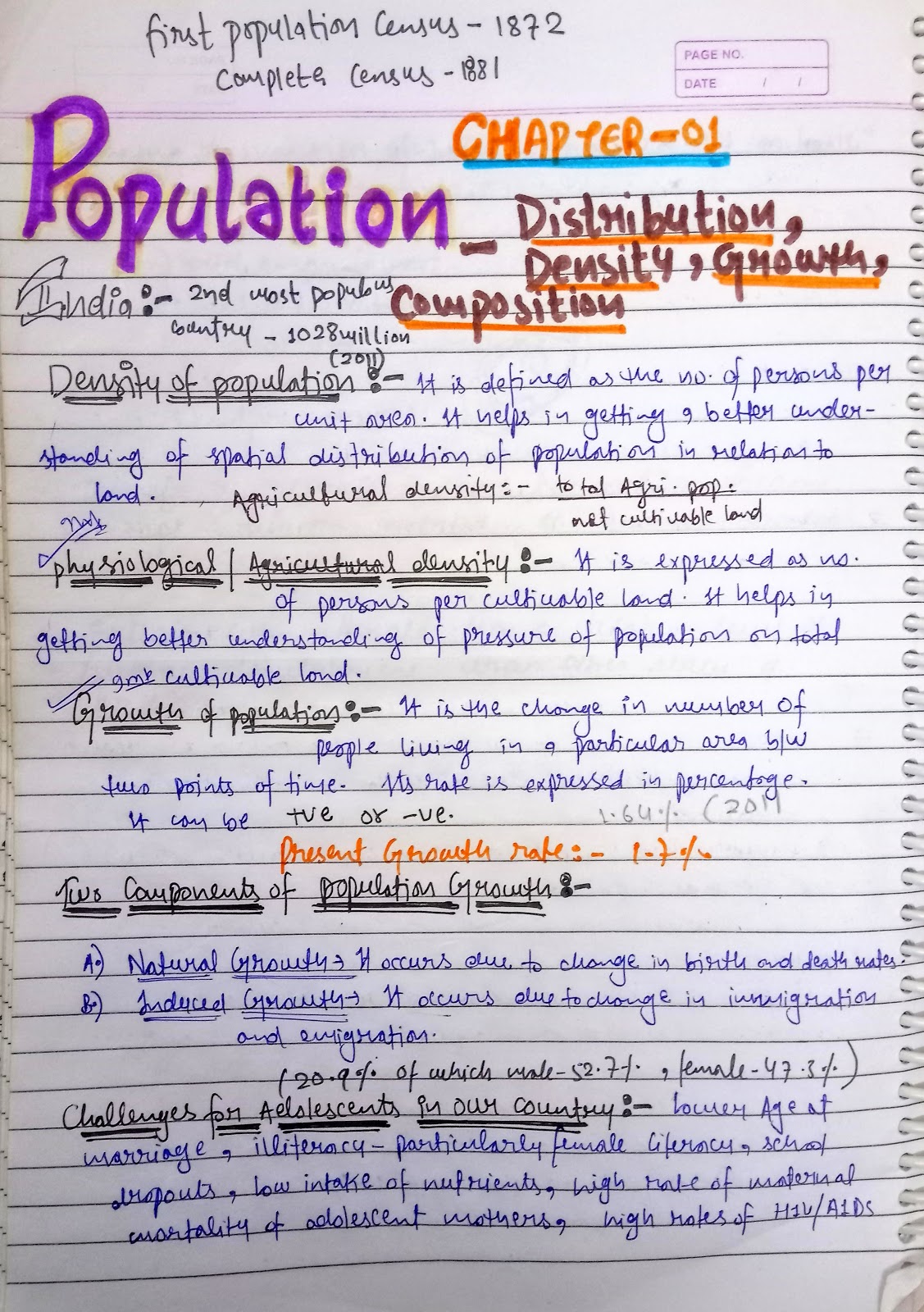 write short note on population in research