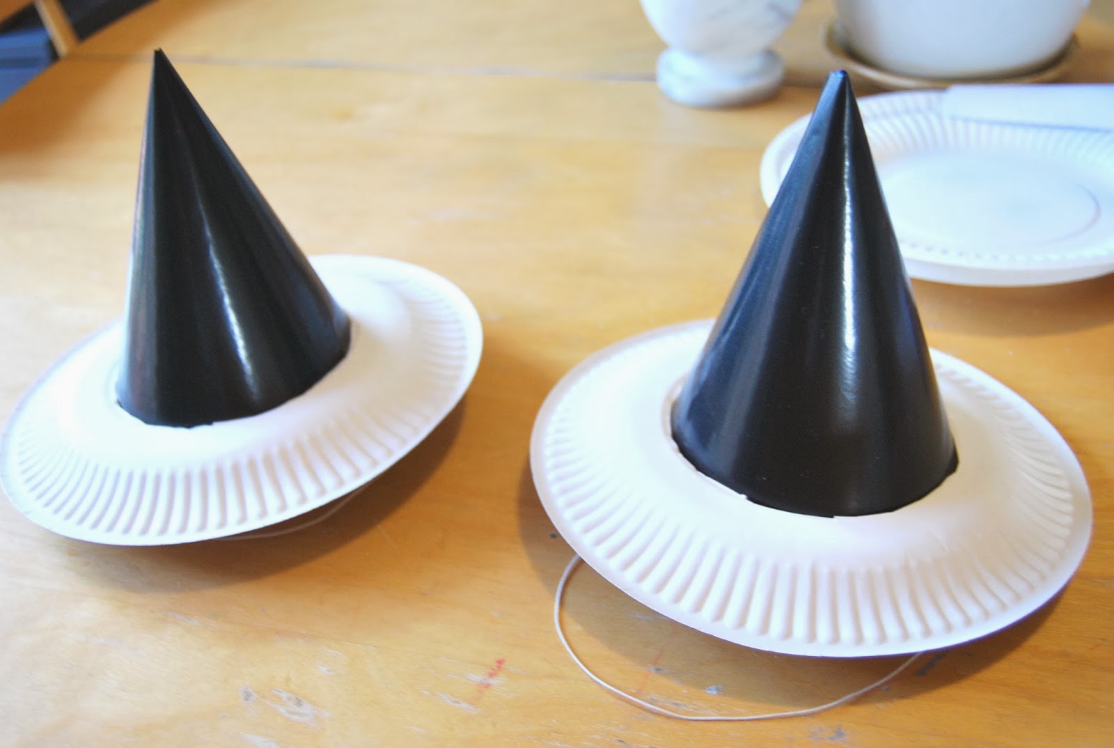 A Little Learning For Two Paper Plate Witches Hats