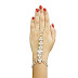JewelMaze White Gold Plated White Glass Stone Pearl Chain Bracelet For Women