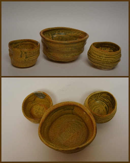 "Wabi sabi" pottery bowls in Ash Yellow by Lily L.