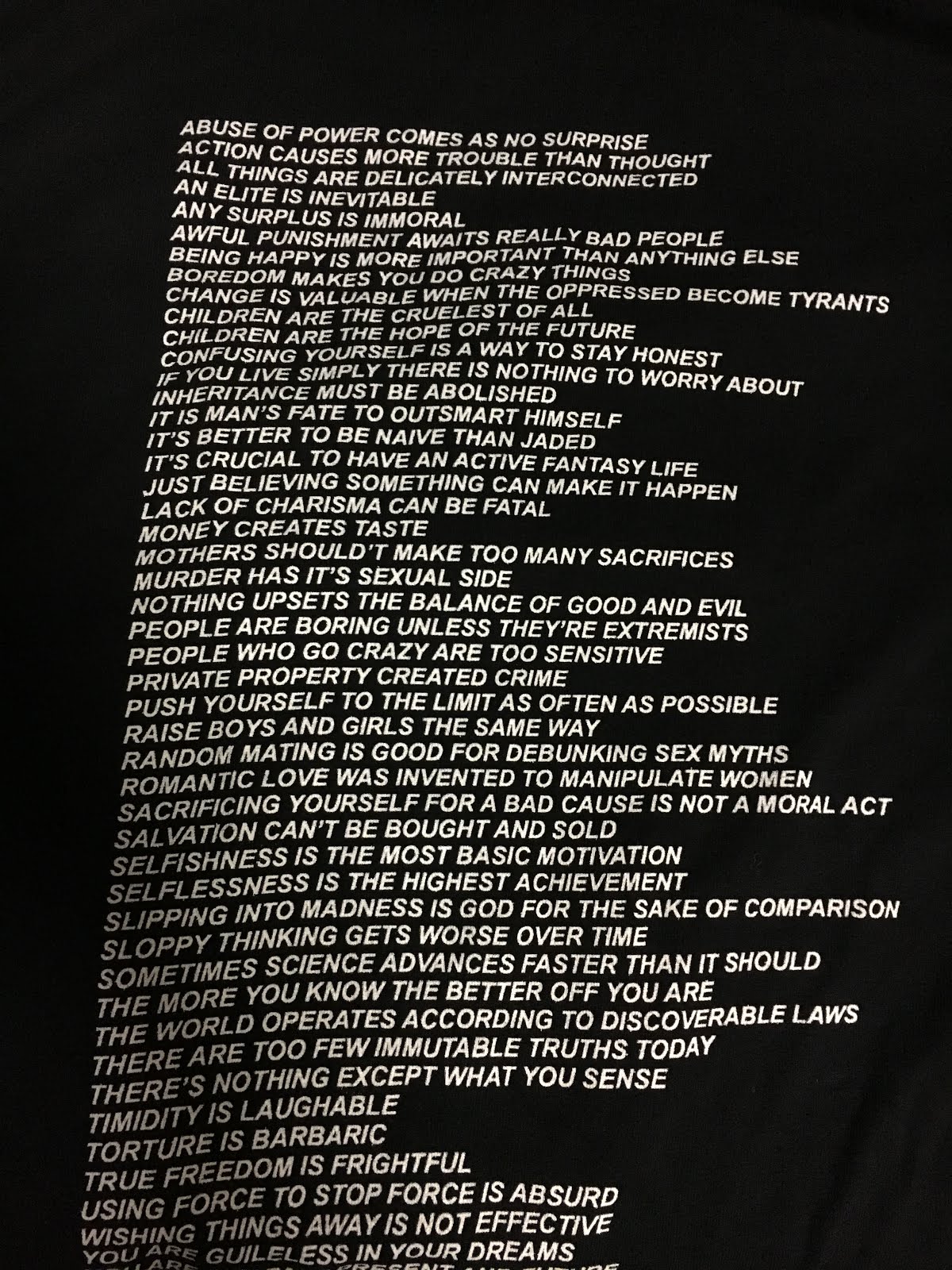 Some wisdom on a t-shirt