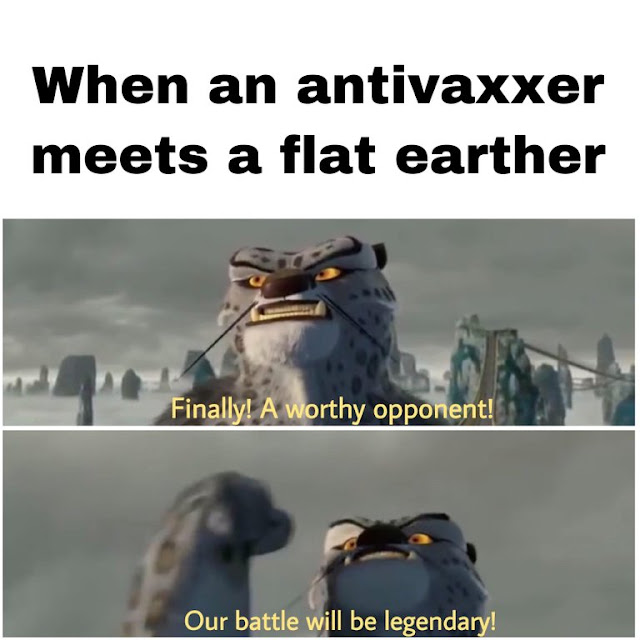When an antivaxxer meets a flat earther Finally a worthy opponent