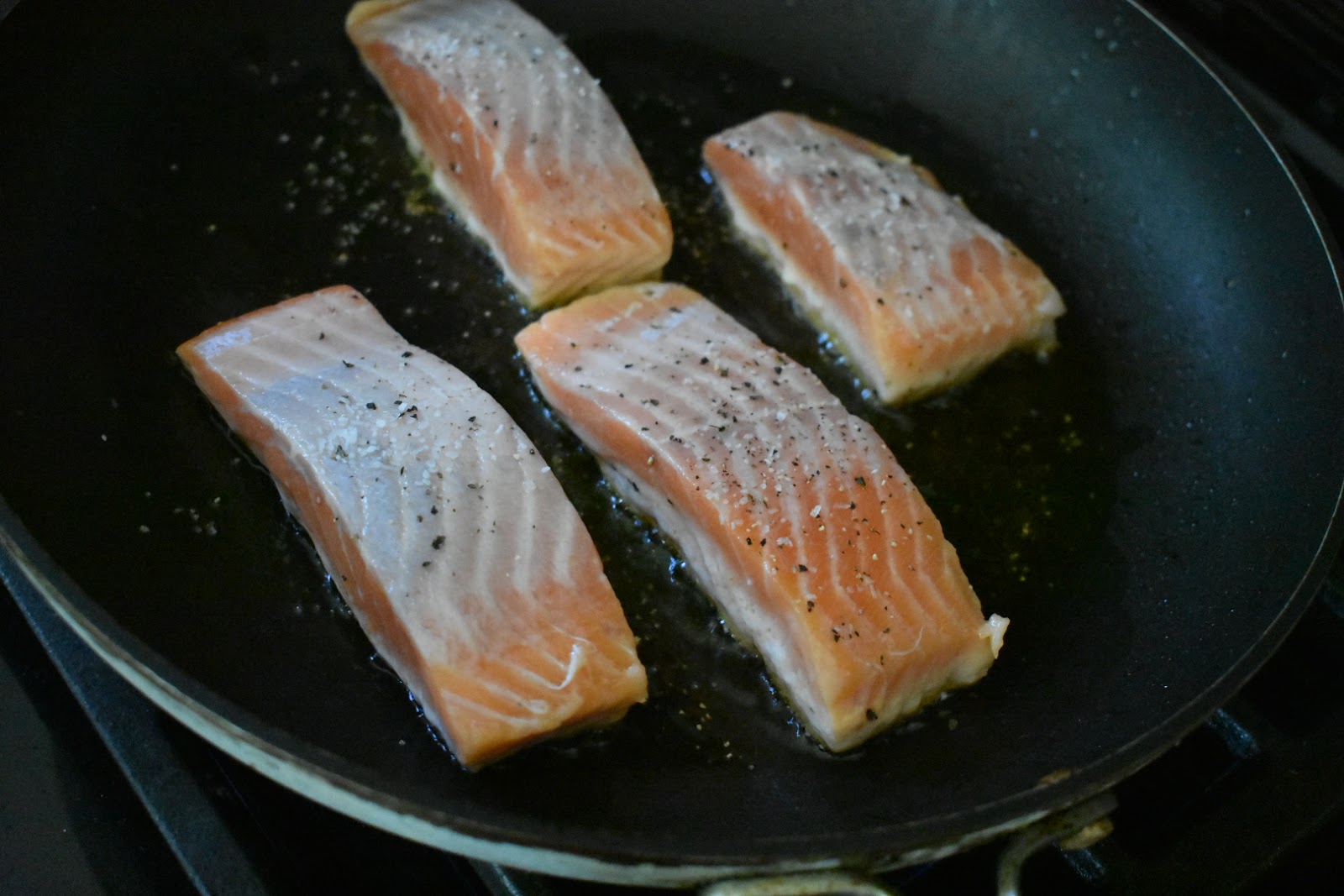 Pan-Seared Salmon with Apple Almond Pesto | Chef Jen