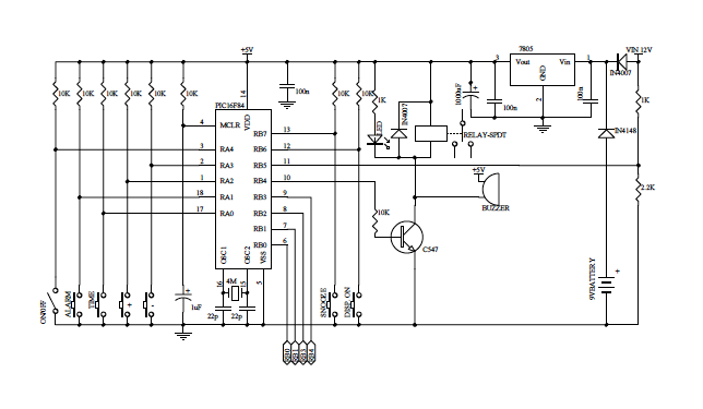 Digit 7 Segment Display Circuit Also On Off Switch Circuit In