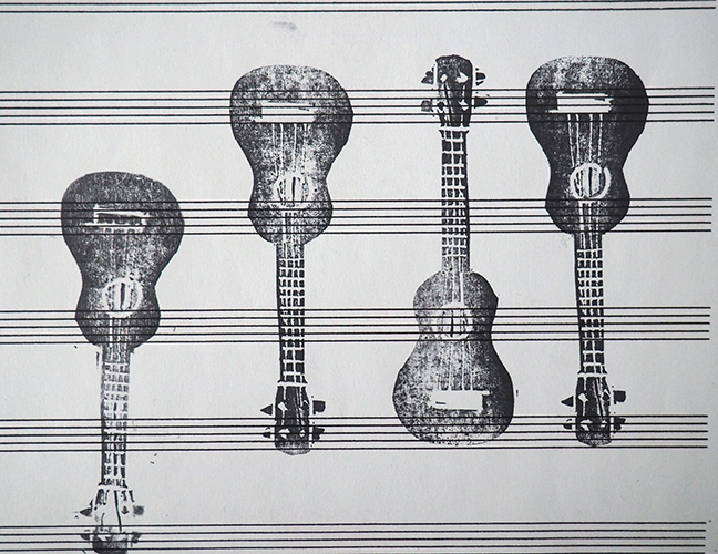 Stempel-Ukulele nach ©muellerinart Stempel-Ukulele nach ©muellerinart