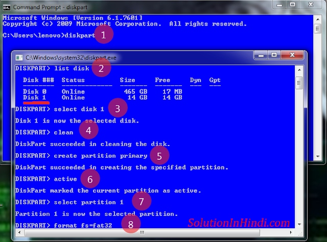 pen-drive bootable command on cmd - www.solutioninhindi.com