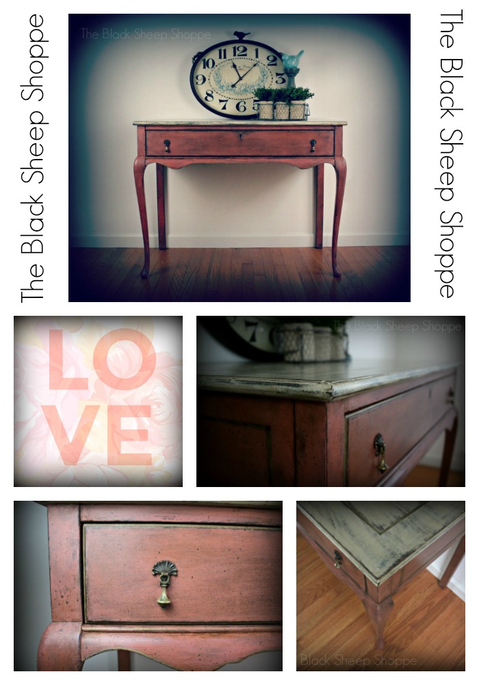 Vintage writing desk painted in Scandinavian Pink. Vintage writing desk painted in Scandinavian Pink.