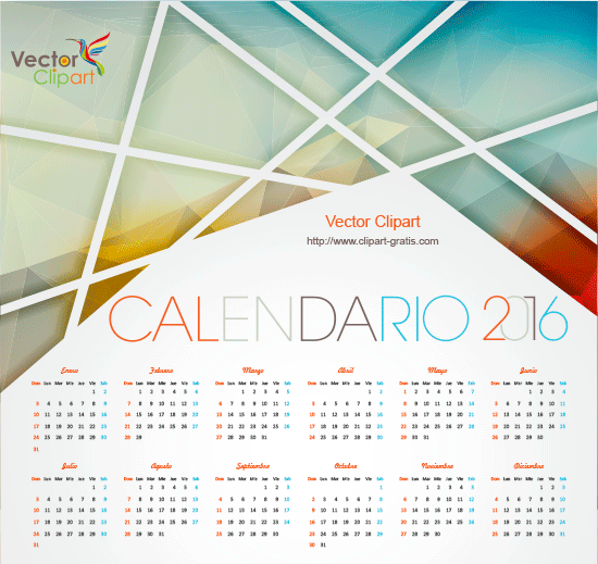 calendario 2016 abstracto en español editable