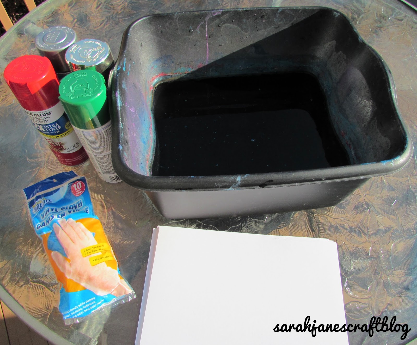 Sarah Jane's Craft Blog Spray Paint Marbled Holiday Paper