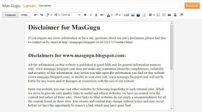 Disclaimer Adsense: Panduan Lengkap dan Contoh Implementasi