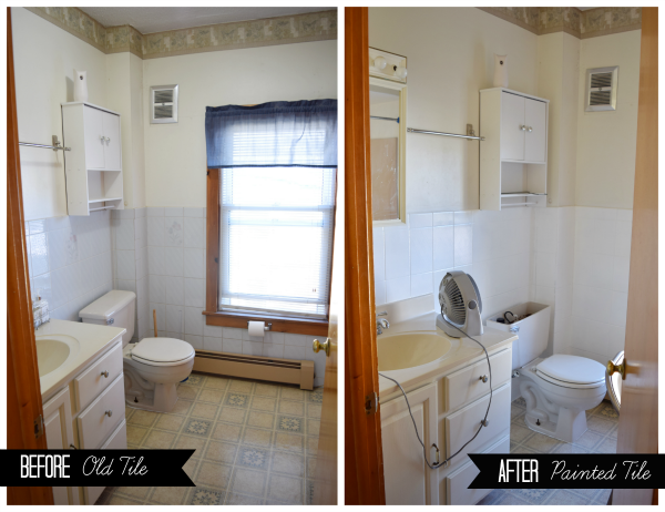 Painted Ceramic Tile: Before and After