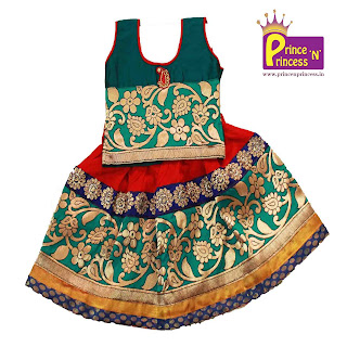 New Born Green pattu Pavadai Kids Ethnic traditional pattu pavadai