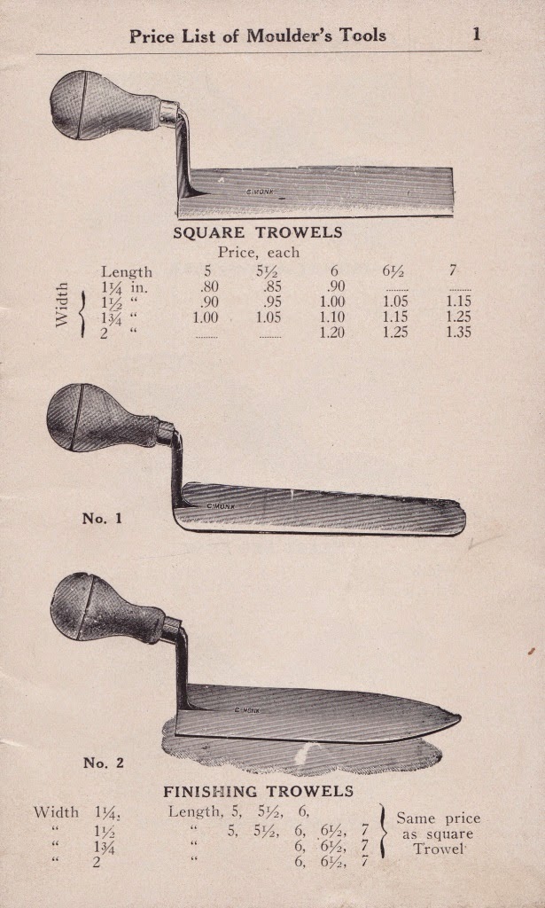 Trowel and Masonry Tool Collector Resource History of Charles Monk