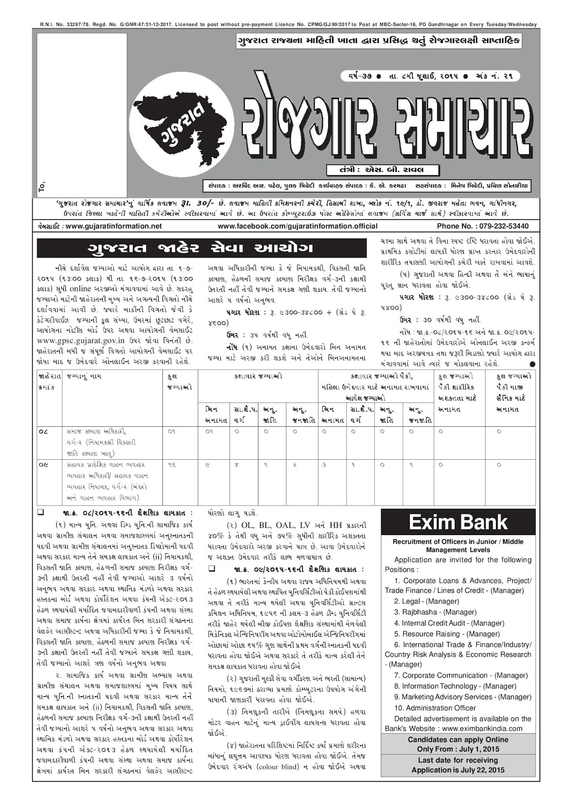 gujarat rojgar samachar