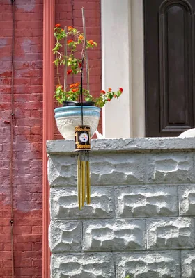 Pittsburgh Steelers wind chime spotted on a photowalk in the Mexican War Streets Neighborhood of Pittsburgh