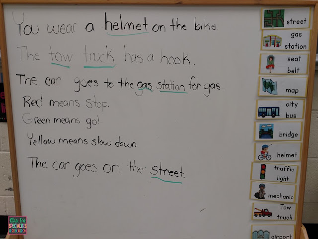 Vocabulary-transportation unit-sentences