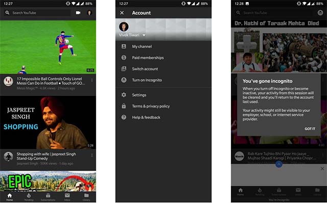 Menonton YouTube dalam Mode Penyamaran Di Android Menonton YouTube dalam Mode Penyamaran Di Android