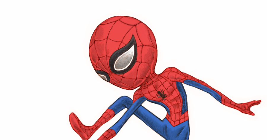 The art of Tom Shannon: Spider-Man caricature, fan art.