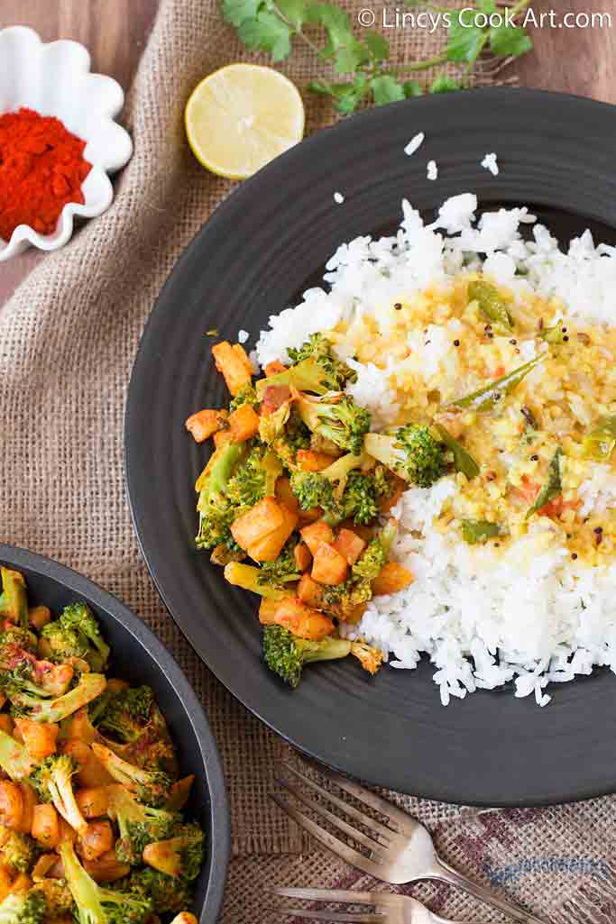 Broccoli Potato Roast (South Indian Style) Lincy's Cook Art