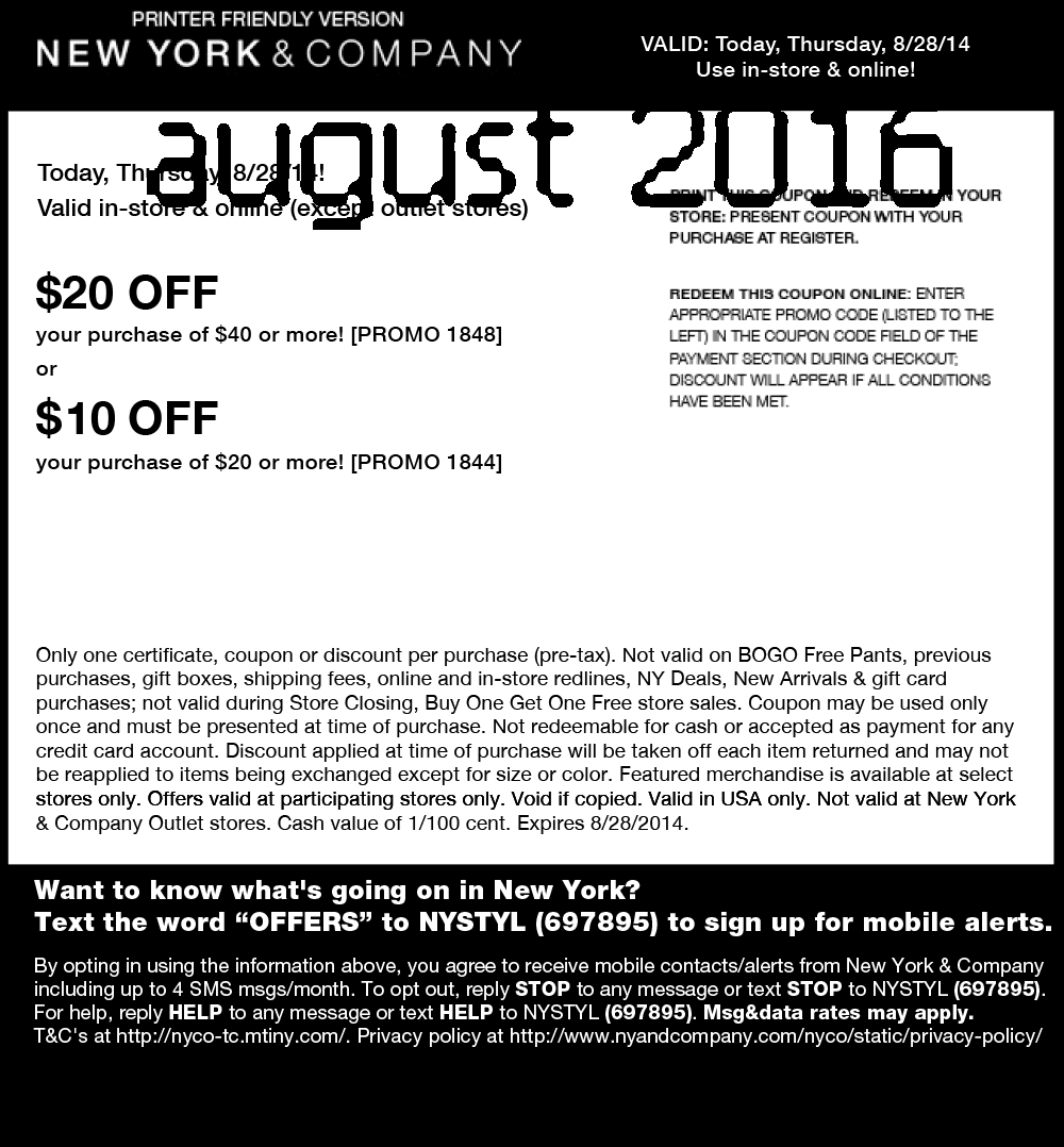 New york and co coupon code