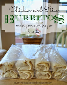 Chicken and rice burritos, make your own frozen burritos - Over The Apple Tree